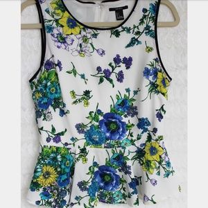 Floral Forever 21 Peplum Blouse